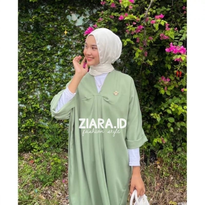 SALE 5.5 Kaftan Ziara Crinkle Airflow Gamis Kaftan Polos Kondangan