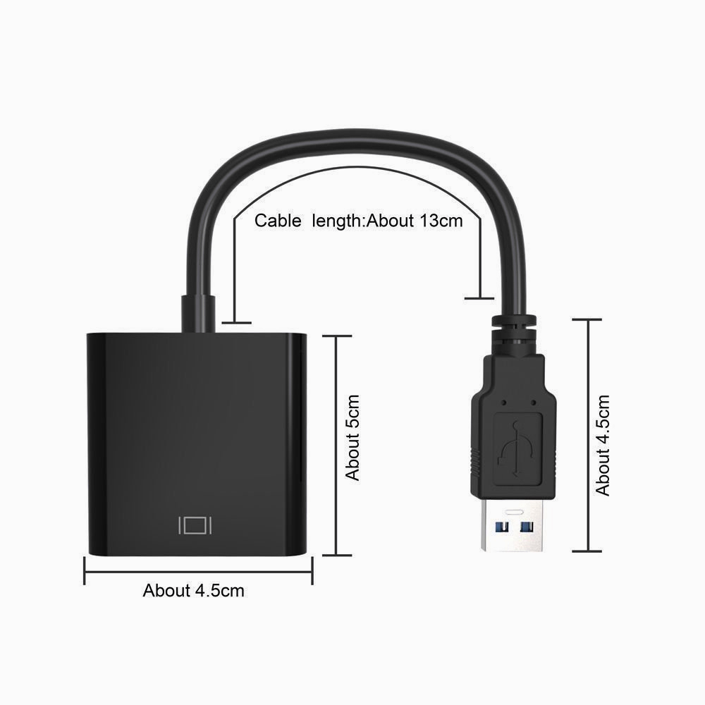 Actual【COD】Converter Kabel USB to VGA USB 3.0 Display USB TO