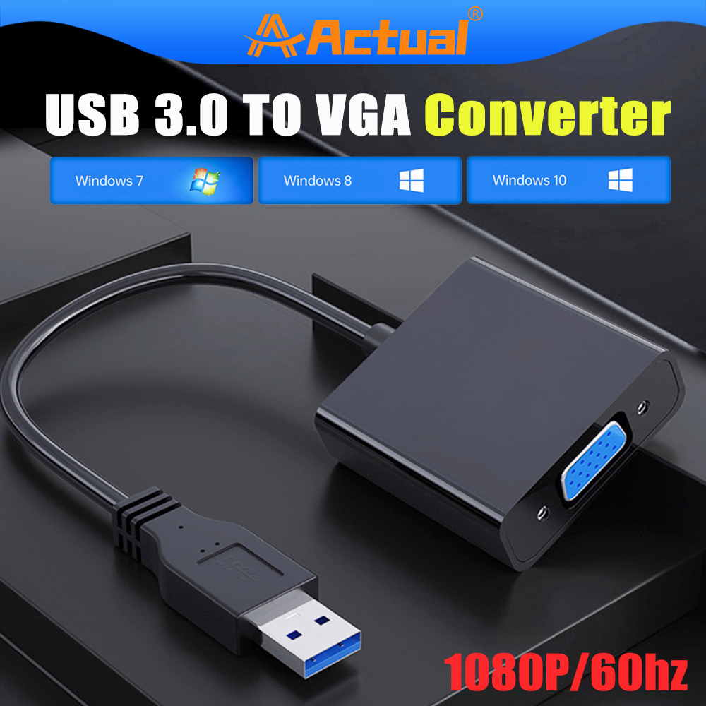 Actual【COD】Converter Kabel USB to VGA USB 3.0 Display USB TO