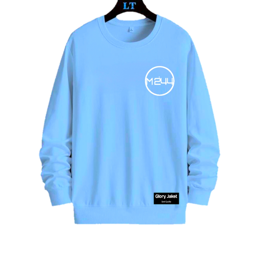 Sweater Crewneck Pria Logo M244 DTF 15 Warna M L XL XXL 3xl 4xl