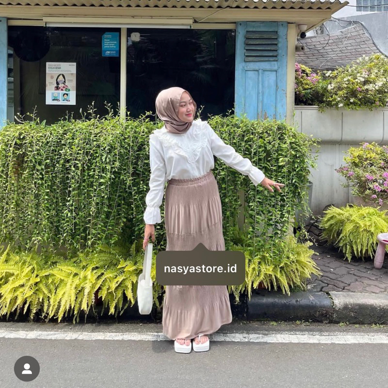 Edera Skirt by Nasya.id | Rok Susun Wanita | Rok lidi sambung | Korean skirt | Rok wanita premium