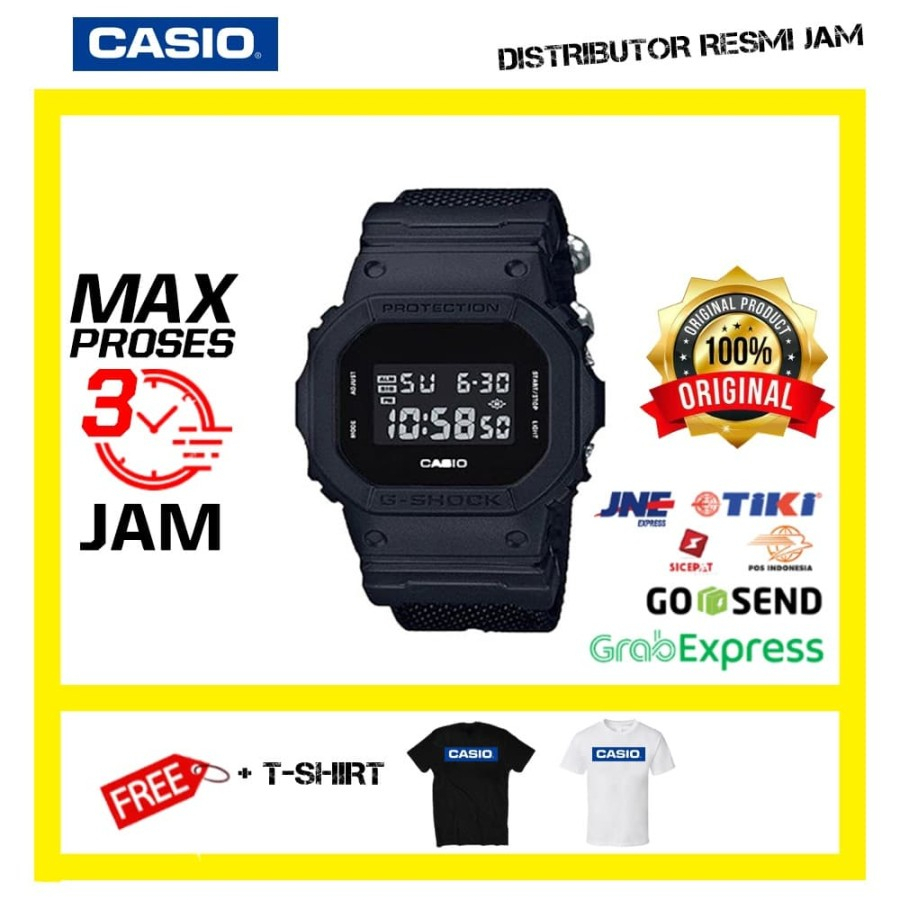 GShock DW-5600BBN-1DR DW-5600 DW5600BBN DW5600 Garansi Resmi 2 Tahun