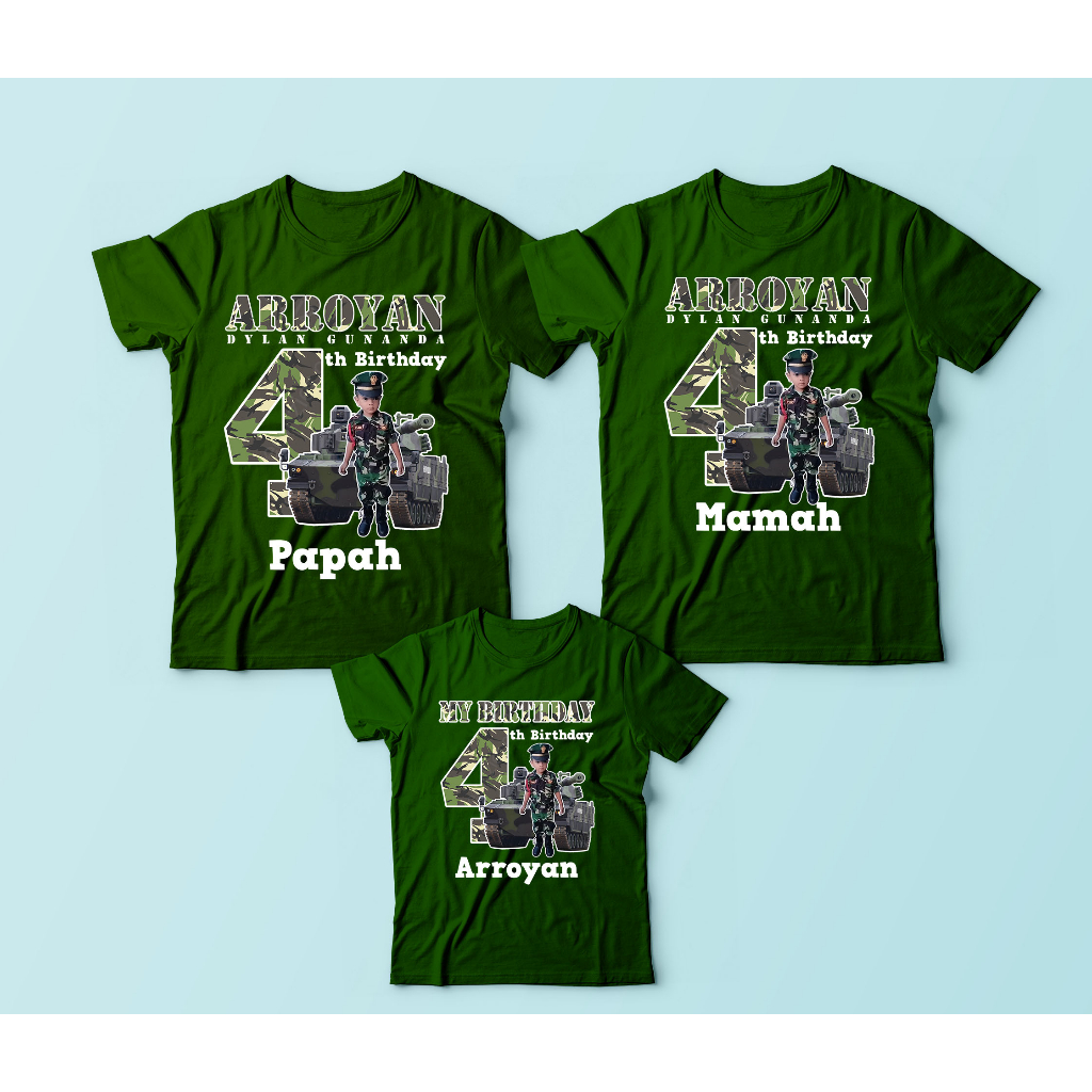 kaos anak profesi ABRI TNI DOCTOR GURU Birthday couple ultah anak dan dewasa bahan katun premium len