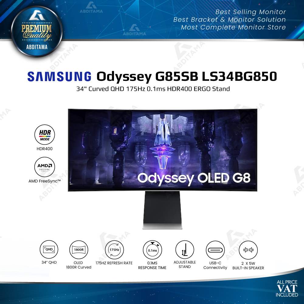 Monitor Samsung Odyssey OLED G85SB LS34BG850 34&quot; Curved QHD 175Hz