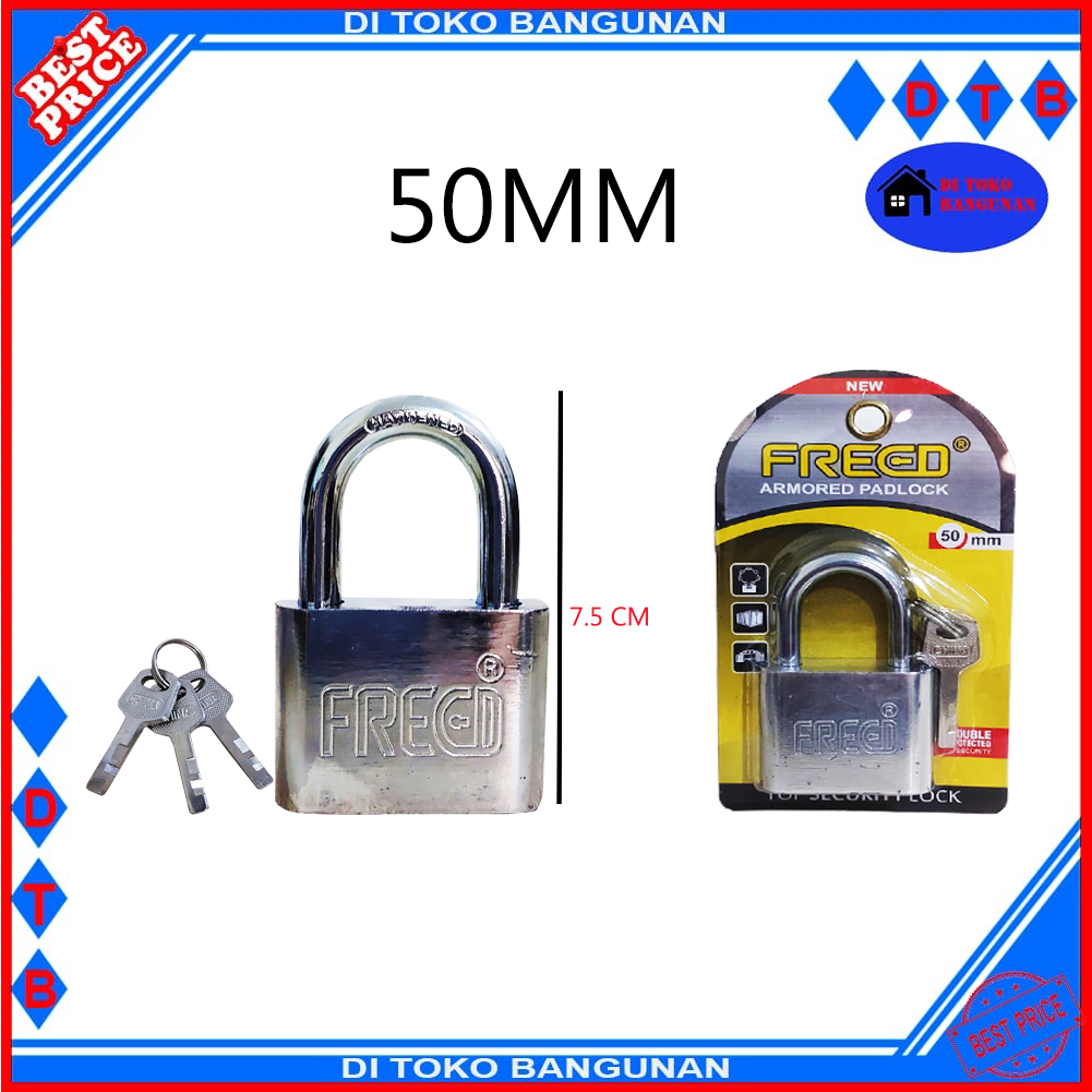 Gembok Nekel Freed - Gembok Pintu 30 40 50 60MM Pendek - Gembok Pagar