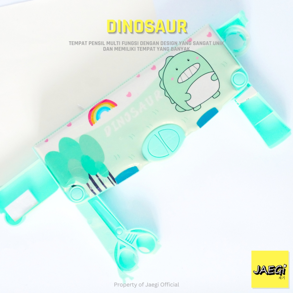 

JAEGi - Tempat Pensil / Kotak Pensil Multifungsi Anak Lucu Karakter Dinosaur Edition
