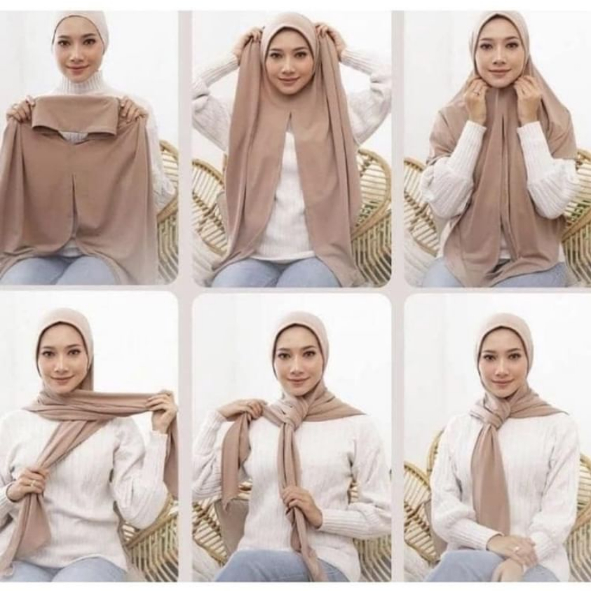 pashmina segitiga instan kaos jersey premium / pashmina instan kaos oval