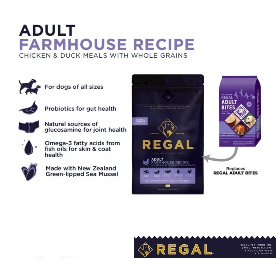 Regal Adult Farmhouse Recipe Chicken Dry Dog Food 1.8kg Makanan Anjing