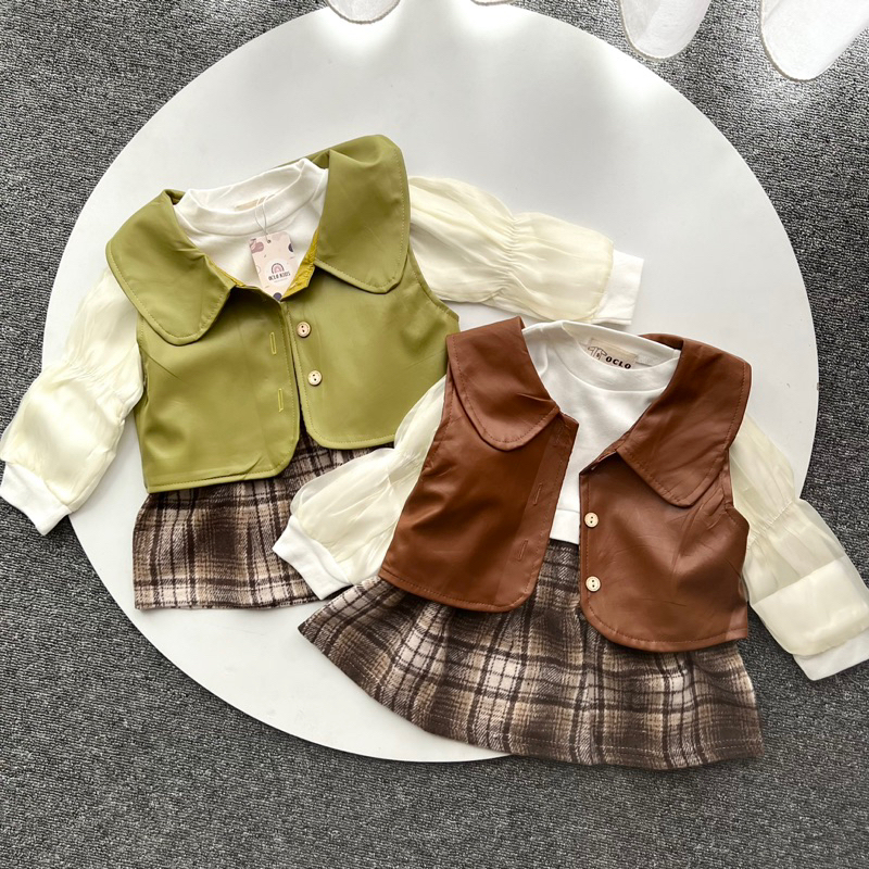 Fairly vest dress set | setelan anak vest dan dress