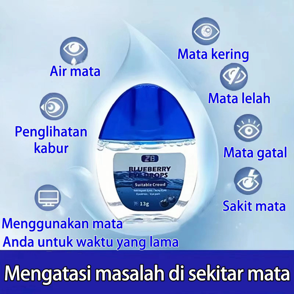 Premium Obat Tetes Mata Blueberry Eye Drops  dengan Vitamin B12 Mata kering Sakit mata Darah Merah K