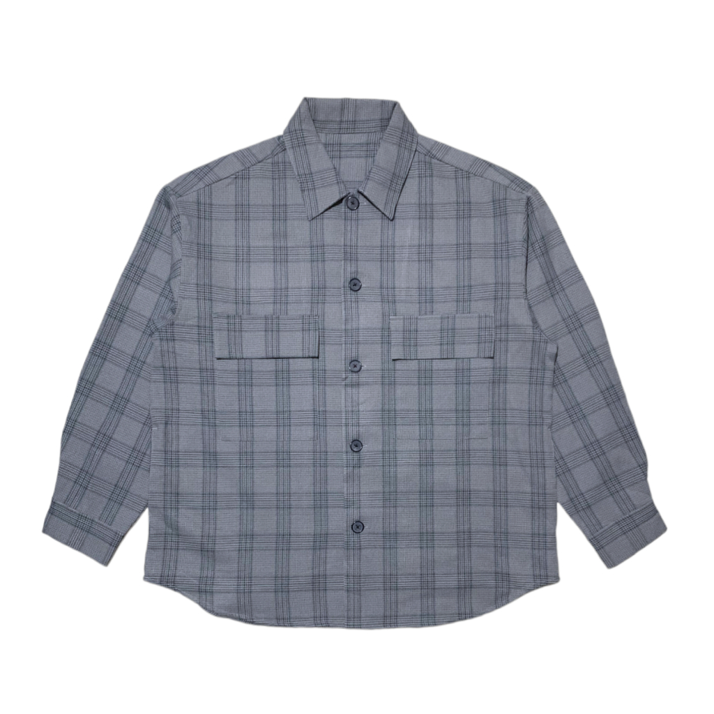 GU Uniqlo Check Overshirt Kemeja Jaket Outer