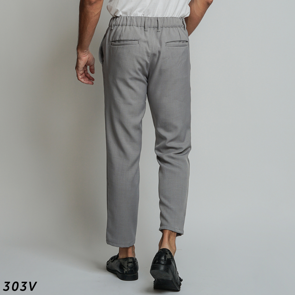 HSRM Celana Dapper Ankle Pants Silver 303 V | Celana Formal Ankle Pants Pria