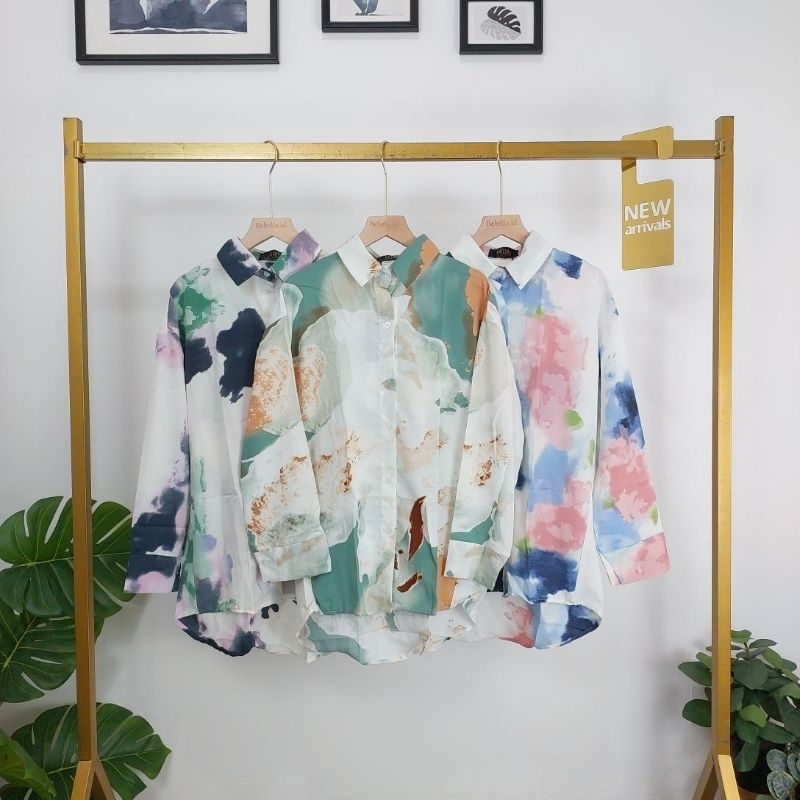 KEMEJA LALUNE INK PRINT 2 100% ORIGINAL IMPORT BANGKOK
