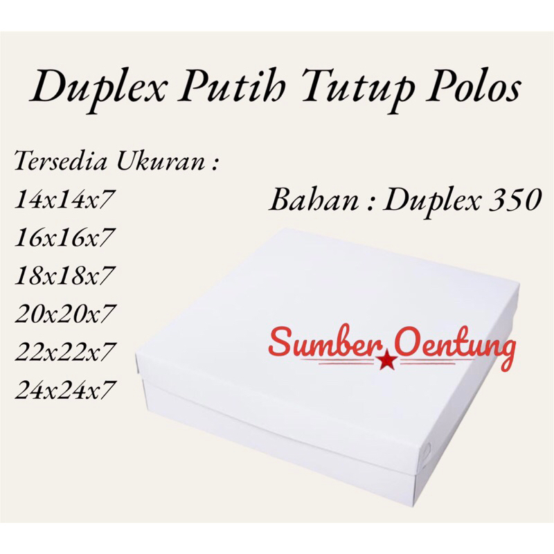 

[10PCS] DUS DUPLEX PUTIH TUTUP POLOS TINGGI 7CM KARTON BOX KOTAK HAMPERS KUE