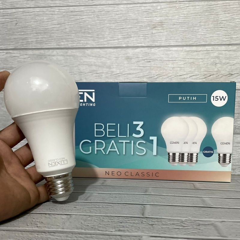 LUXEN NEO CLASSIC LAMPU LED PAKET ISI 4PCS 15W 15 WATT BERGARANSI 1 TAHUN BOHLAM BOLAM BERKUALITAS