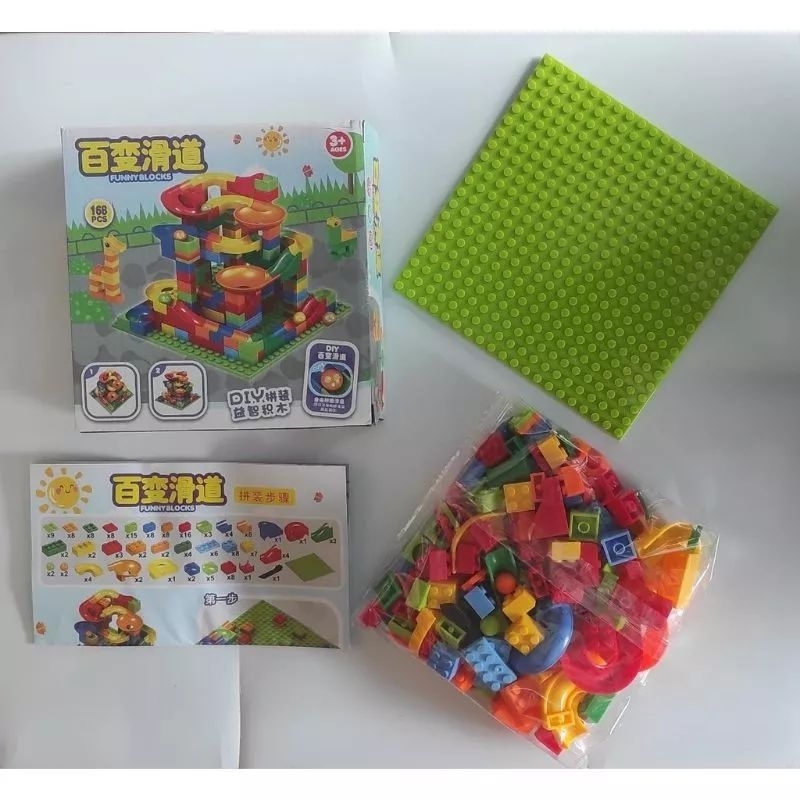 JOFESTORE88 X FerenHongXia MAINAN BALOK BRICKS 168 PCS MAINAN BALOK MARBLE RUN