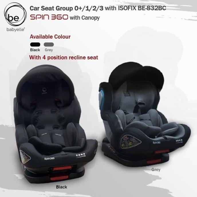 CAR SEAT BABYELLE BE-832B `SPIN360`W/ ISOFIX