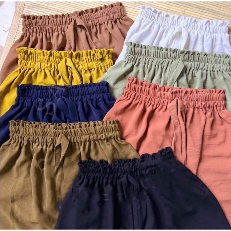 Ariana - Hotpants Wanita Jumbo Standar Home pants Celana Kulot Pendek Tali serut