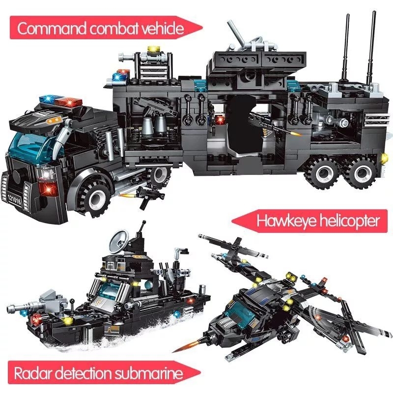 JOFESTORE88 X FerenHongXia PIONEER ISI 500 PCS CITY ROBOT POLISI MAINAN BRICK BLOCK