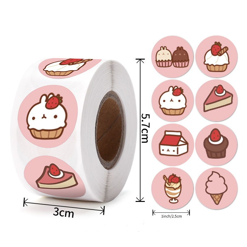 

50pcs Cute DESSERTS Cupcake Donut Ice Cream Macaron Seal Sticker Stiker Terimakasih Online Shop Packaging Packing Kardus