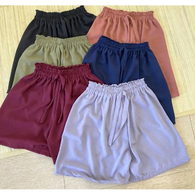 Ariana - Hotpants Wanita Jumbo Standar Home pants Celana Kulot Pendek Tali serut