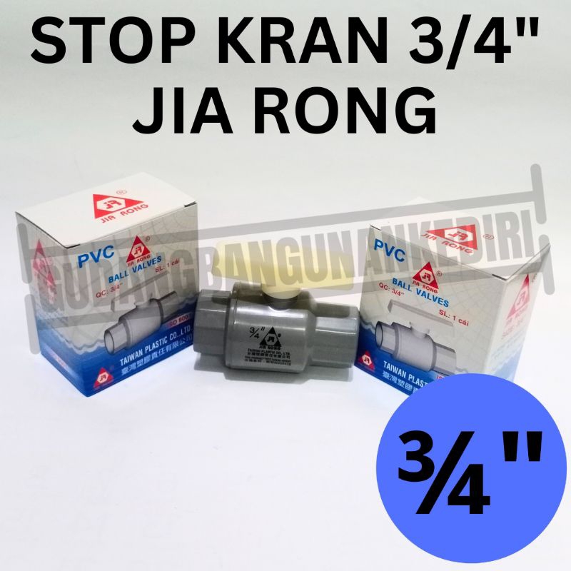 stop kran ball valve jiarong jia rong 1/2 &amp; 3/ inch