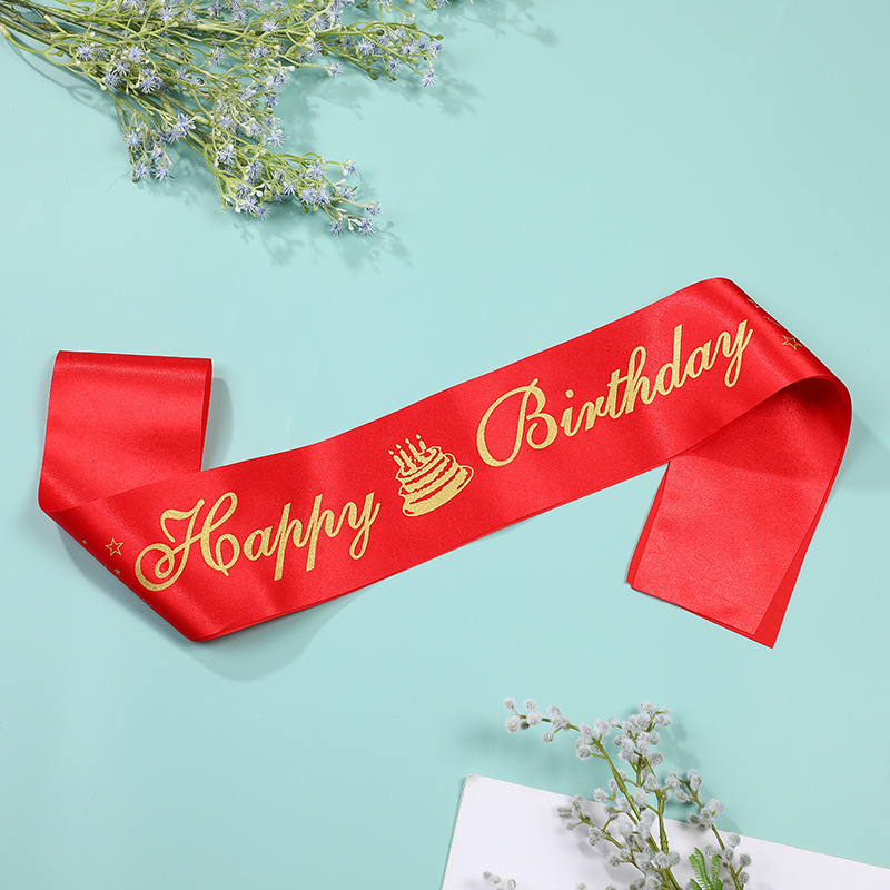 SS Selempang Ulang Tahun Sash Happy Birthday Girl Bride To Be Slendang Kelulusan Happy Birthday Tunangan Sleeve Bridal Shower Sashes Graduation Mum To Be Bridal Shower