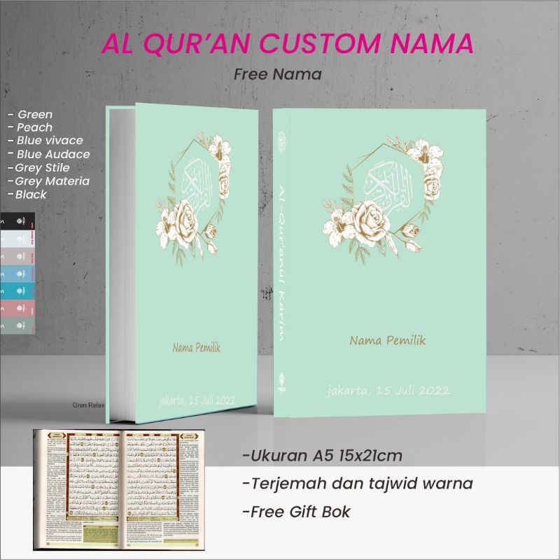 

ALQURAN CUSTOM NAMA CANTIK UNTUK ANAK/MUSLIMAH/MAHAR
