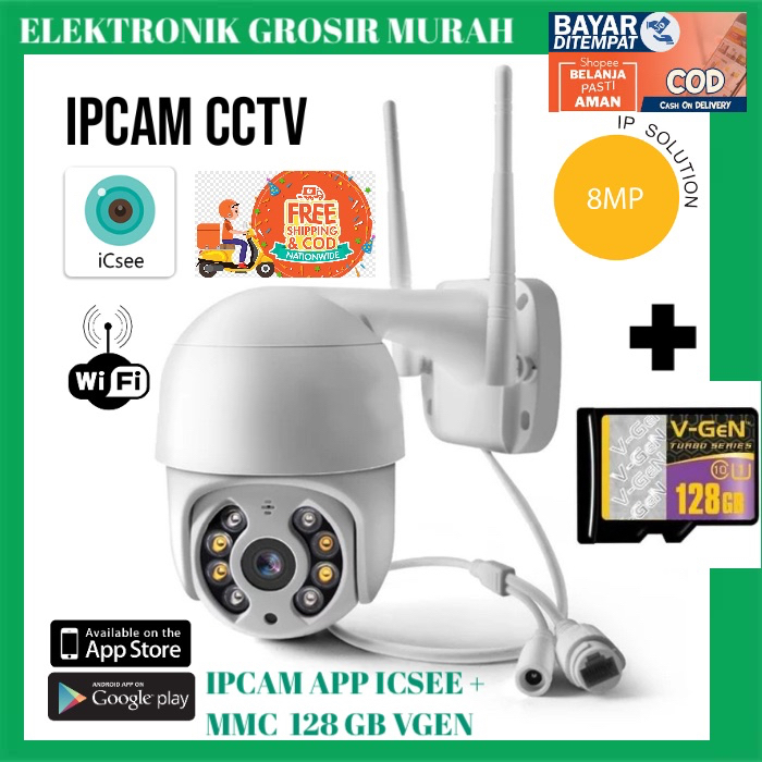 [ IPCAM ICSEE + 128GB VGEN ] Ipcam cctv kamera keamanan full HD 1080 P kamera outdoor /indoor kamera rumah with infrared.