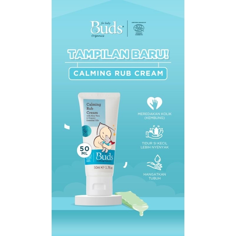 Buds Organics Calming Rub Cream Kemasan Tube 30ml &amp; 50 ml