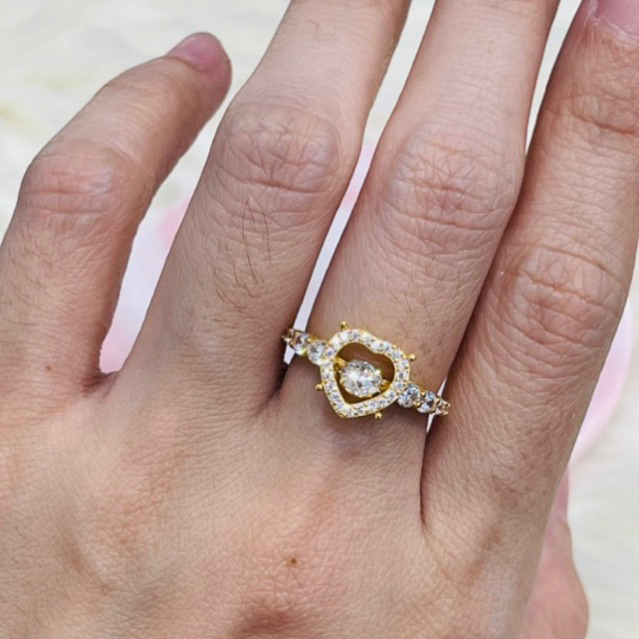 Cincin dancing stone love listring uk 12 emas asli kadar 875