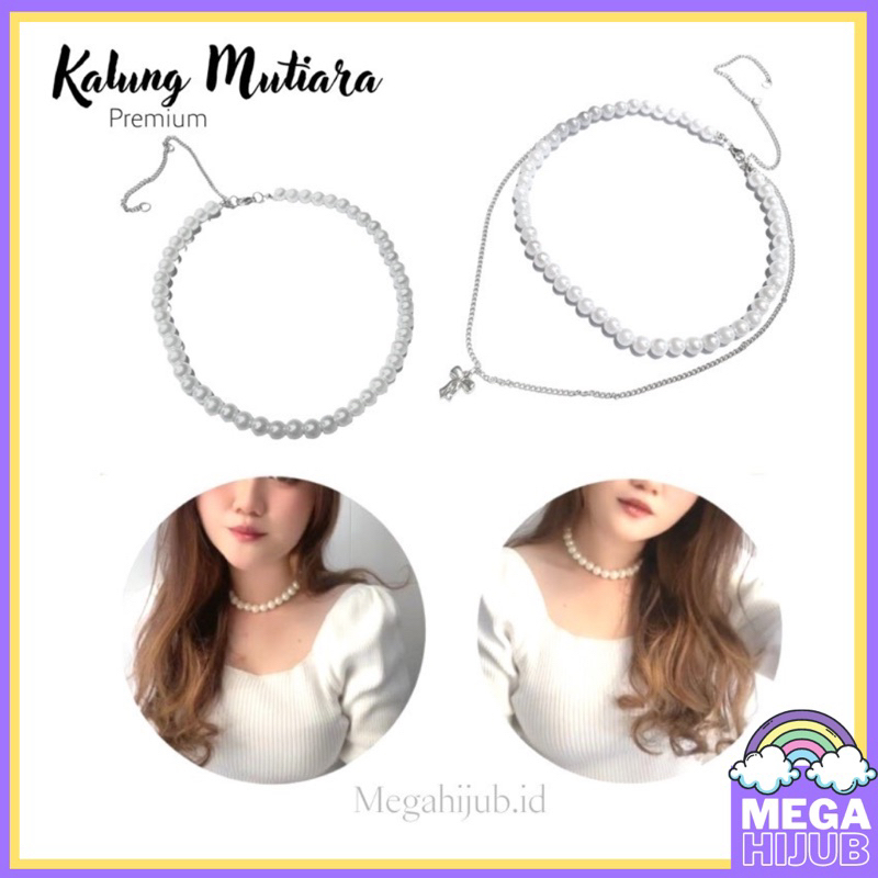 [ Kalung mutiara premium ] Pearl Necklance / kalung Korea