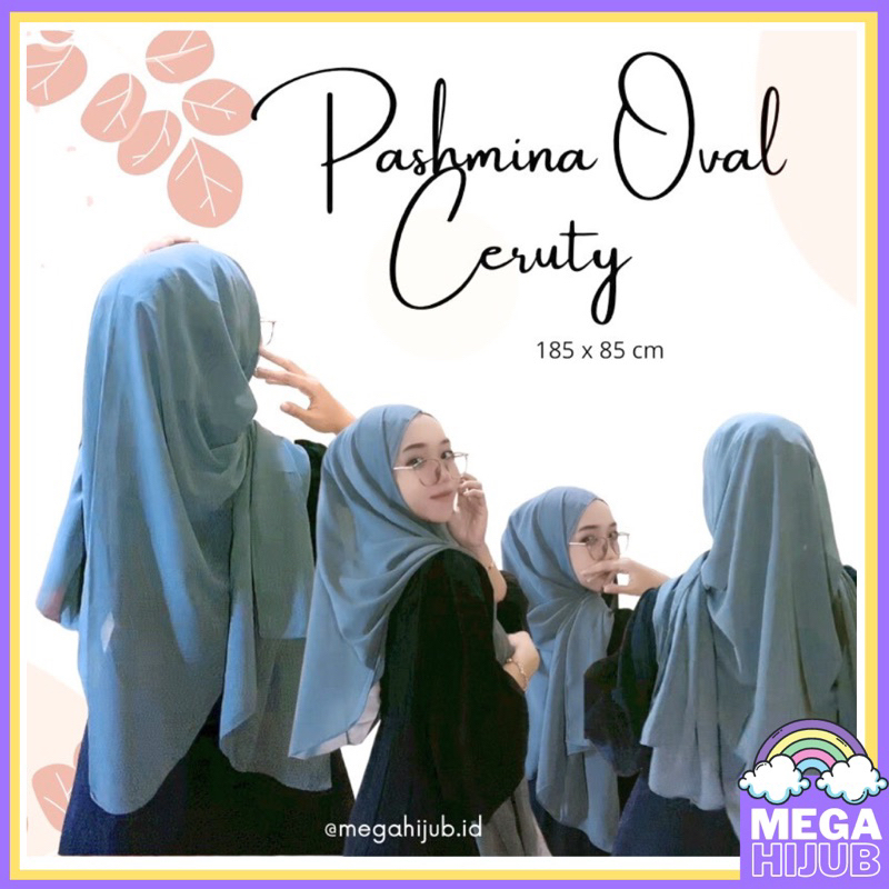 PASHMINA CURVE OVAL MALAYSIA BAHAN CERUTY (free bross)