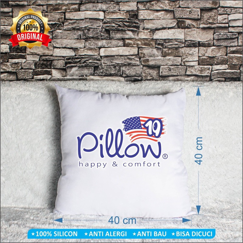 109 Pillow Bantal Sofa Polos  Putih berat Berbahan 100% Silicon Ukuran 40X40cm ORI 100%