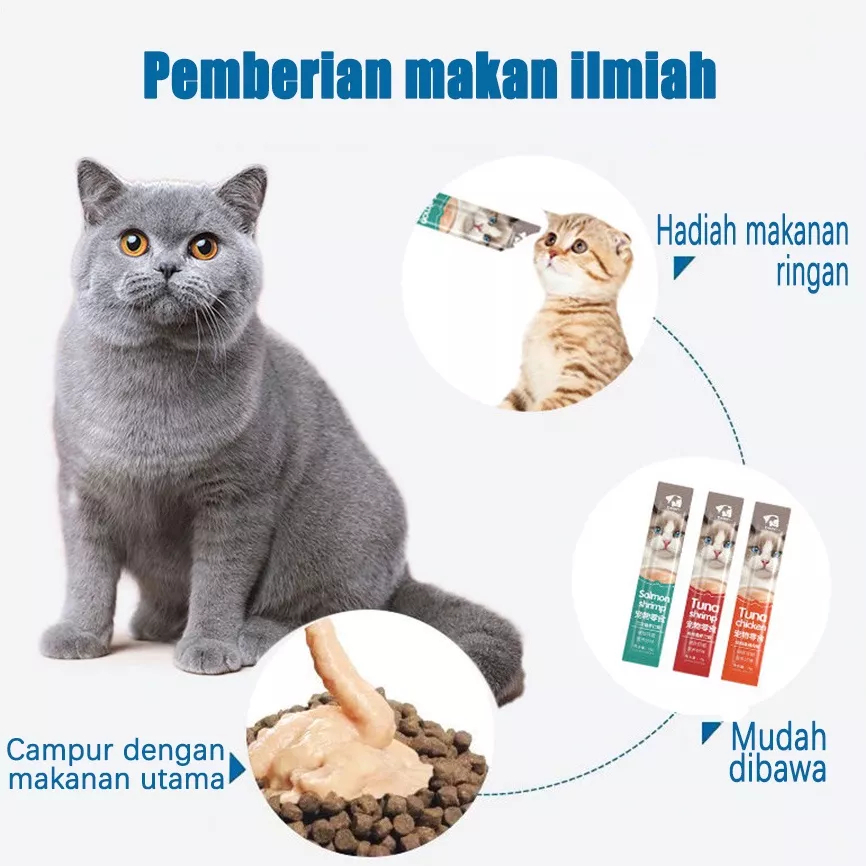 PEIEN SNACK KUCING CREAMY CAMILAN KUCING STRIP WET FOOD BERKUALITAS TINGGI MENAMBAH NAFSU MAKAN
