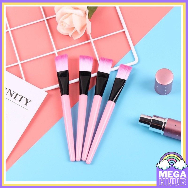 KUAS MAKE UP BULU PINK BRUSH MAKE UP KUAS KUAS MASKER PER PCS/SATUAN Kuas gagang plastik