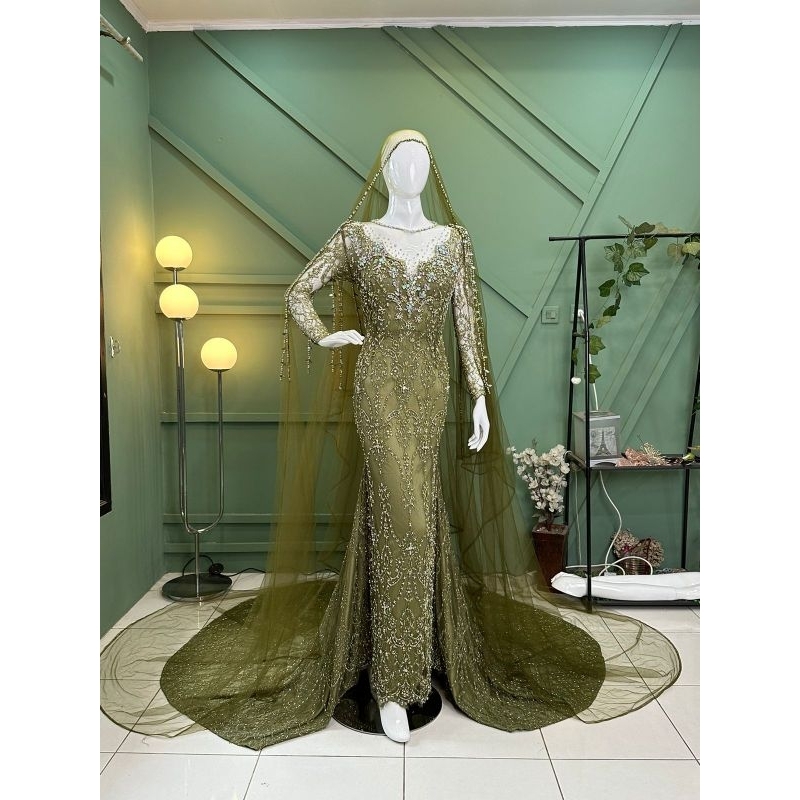 GAUN PENGANTIN DUYUNG | GAUN JUBAH|BAJU WEDDING BEREKOR | GAUN MEWAH  FUL PAYET | BAJU PENGANTIN MODERN/SLIM DRESS.//GAUN VIRAL