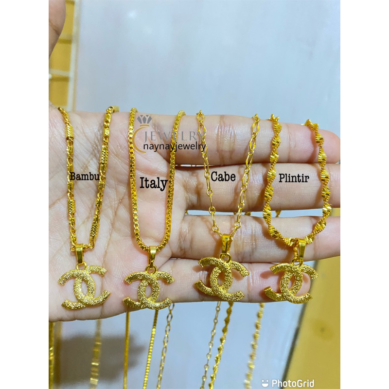 Kalung Lapis emas 24k bentuk cenuel