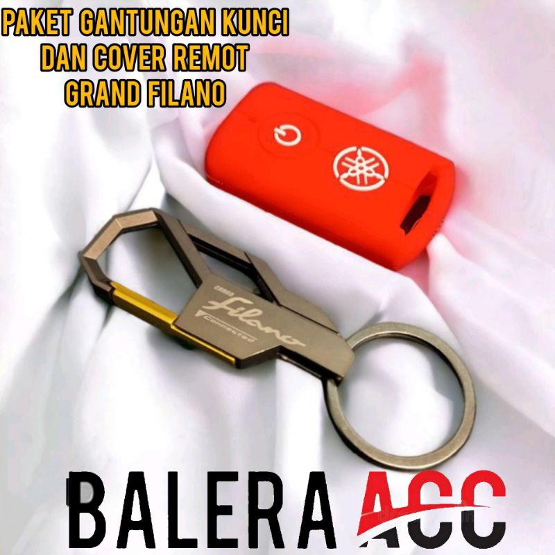 Paket gantungan kunci Logo Filano Dan Cover remot Yamaha Grand Filano