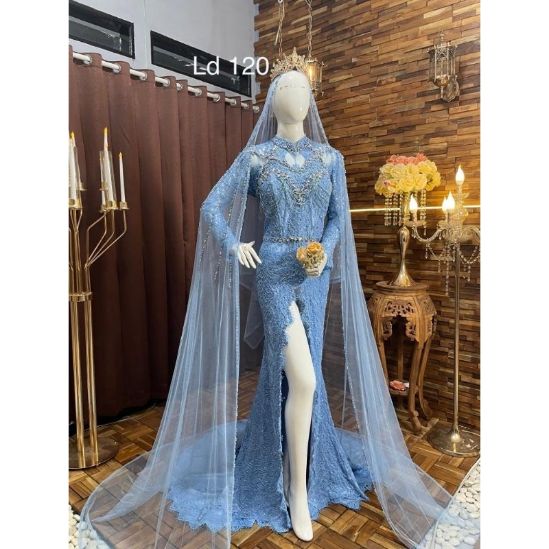 KEBAYA AKAD MODREN /DRES AKAD BELAH FULL PAYET / BAJU AKAD PENGANTIN TERBRU / KEBAYA MEWAH  / DRESS PENGANTEN