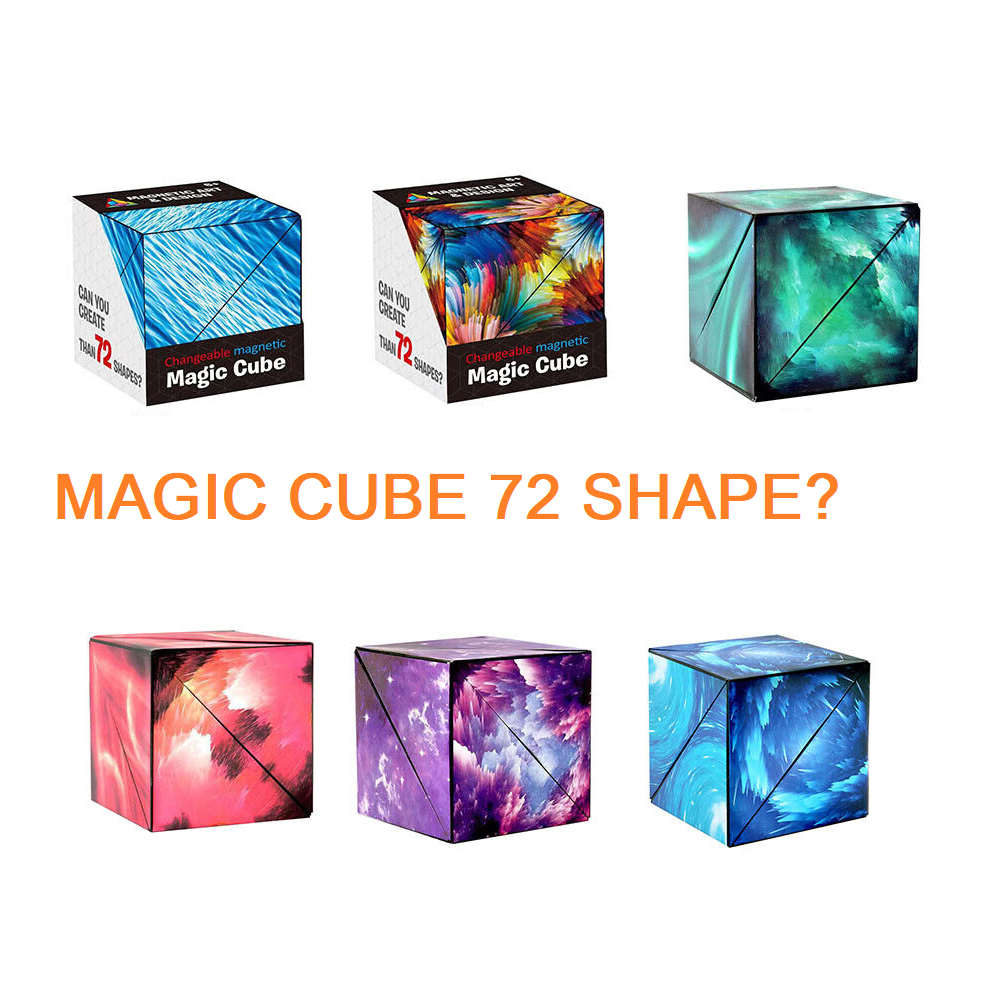 3D Rubik Tiga Dimensi Geometris/ Ruang Berpikir Pendidikan Cube Orde Ketiga / Penghilang Stress Magic Rubik  Mainan Puzzle Kubus Magic Magnetik 3D Berubah 72 Bentuk Anti Stres Untuk Anak Dewasa