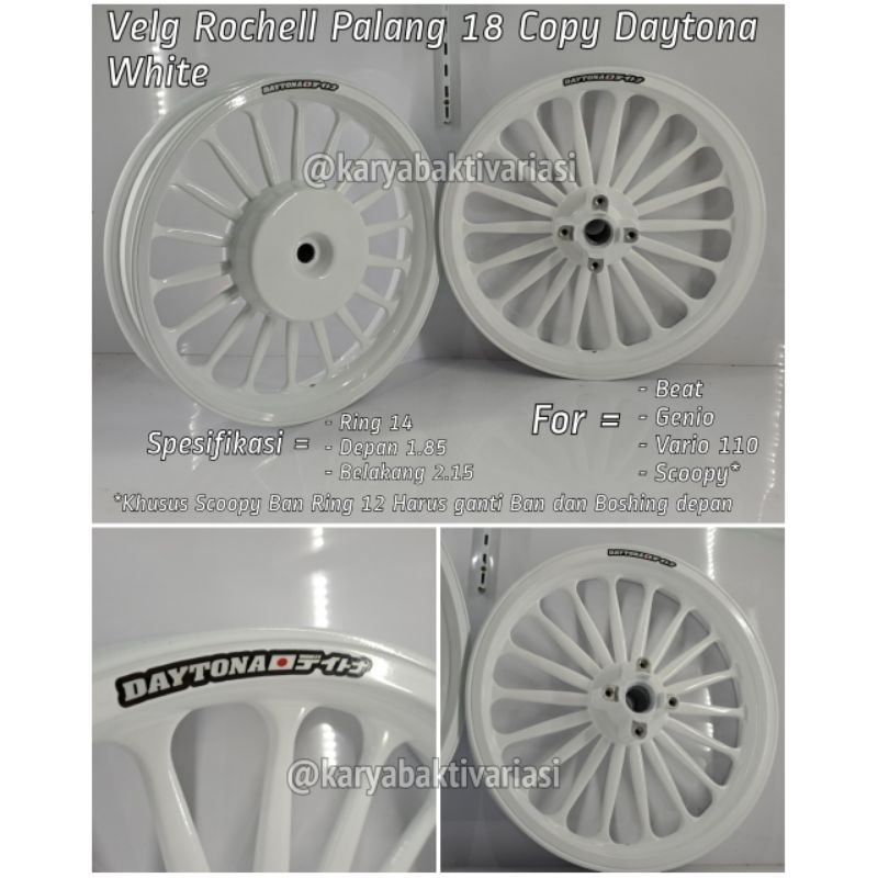 VELG ROCHELL MODEL DAYTONA PALANG 18 BEAT, GENIO, SCOOPY, VARIO 110