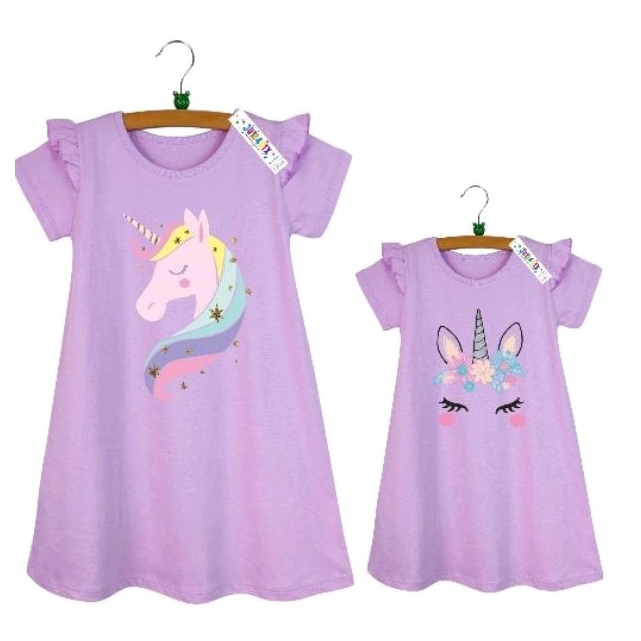 DRESS ANAK PEREMPUAN JURASIX MOTIF BTS & MINNIE