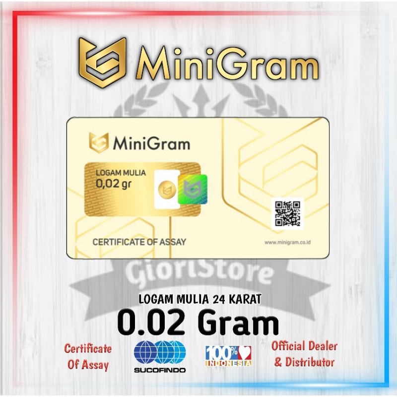 MINIGRAM / BABYGOLD 0.02 Gram Logam Mulia Emas Asli 24 Karat Bersertifikate