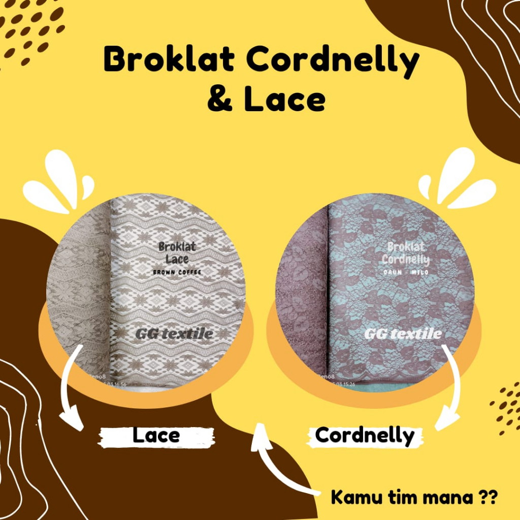 Kain Brocad CORDNELLY LACE RENDA  - Original Grade A / Lebar 1.5 Meter