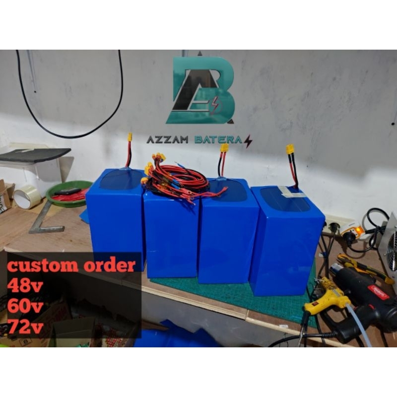 baterai lifepo4 48v 60v 72v 12ah 25ah 36ah 50ah 80ah 100ah