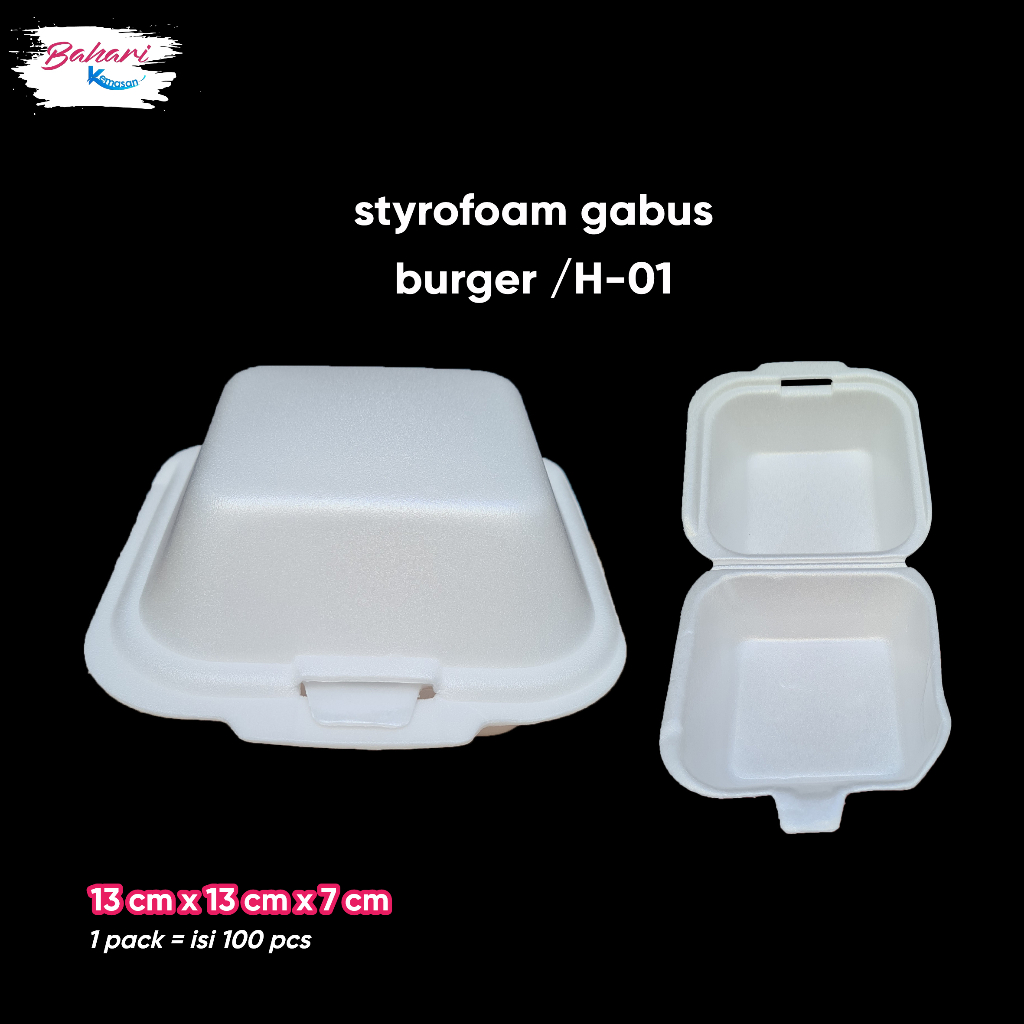 styrofoam foam gabus box burger isi 200