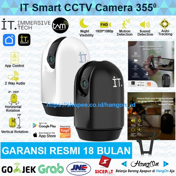 IT Smart CCTV Wifi Camera 1080p Full HD Night Vision IP Cam PTZ Home NOT Bardi Ezviz 2 Way Audio CMOS 2 Megapixel Kamera Keamanan Pengamanan Rumah Kantor Gudang