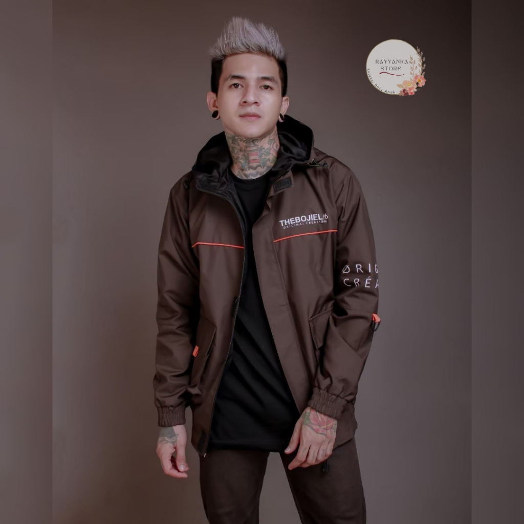 Jaket Parasit Pria Model Garis Bjlx0044 Bahan Taslan Zn Tebal Hangat Dan Nyaman Dipakai