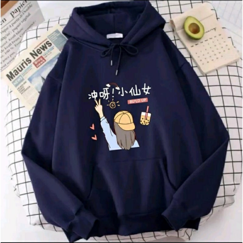 sweater hoodie BUILD UP BOBBA Hodiee unisex dewasa bahan premium distro